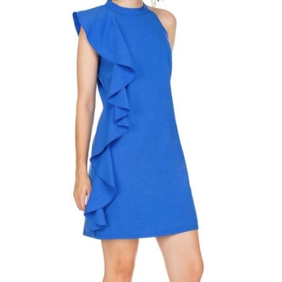 Anthropologie Dresses & Skirts - Jade Melody Tam Side Ruffle Halter Dress - Royal Blue - EUC - S